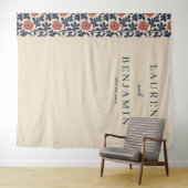 エレガントなベージュの花模様 タペストリー (インサイチュ(横))