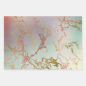エレガントなベージュ大理石 | ミント sage 緑 ローズゴールド ラッピングペーパーシート (正面)