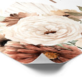 エレガントなベージュ ボーホー パンパス グラス ゲストブック サイン (角)