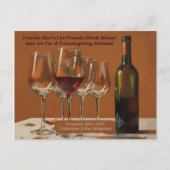 エレガントなペイントのフレンドスキービングの招待状 シーズンポストカード (正面)