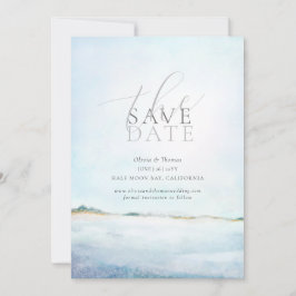 エレガントなペイントビーチウェディング写真Save the Date 招待状