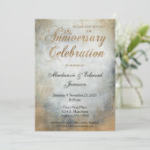 エレガントなペイント銅の結婚記念日パーティー招待状 招待状 (スタンド正面)