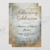 エレガントなペイント銅の結婚記念日パーティー招待状 招待状 (正面/裏面)