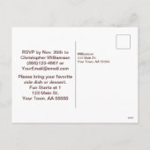 エレガントなペイント フレンドギビング ポットラック カード ワイン (裏面)