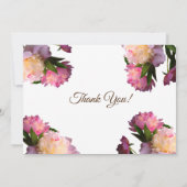 エレガントなペオニーの花 ウェディング RSVP 招待状 (裏面)