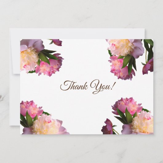 エレガントなペオニーの花 ウェディング RSVP 招待状 (裏面)