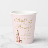 エレガントなペタルとプロセッコの花のブライダルシャワー 紙コップ (正面)