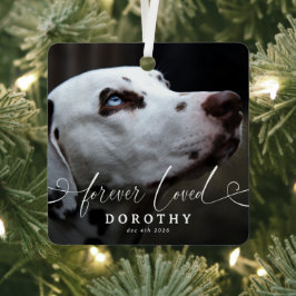 エレガントなペット犬の思い出のクリスマスフォトキーペス メタルオーナメント