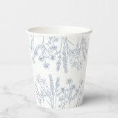 エレガントなペリウィンクルブルーのワイルドフラワーの花嫁シャワー 紙コップ (裏面)