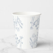 エレガントなペリウィンクルブルーのワイルドフラワーの花嫁シャワー 紙コップ (右)