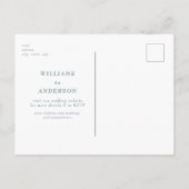 エレガントなペリウィンクル色の結婚式　Save the Date ポストカード (裏面)