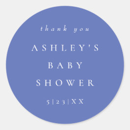 エレガントなペリウィンクル コーディネート ベビー シャワー ラウンドシール