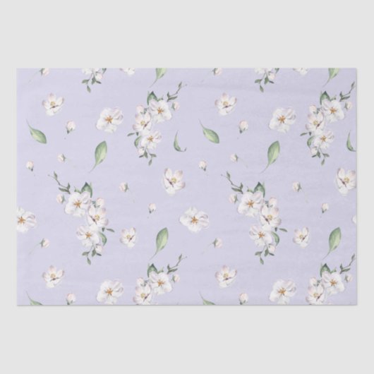 エレガントなペリウィンクル・スプリング ウォーターカラー・フローラル 薄葉紙 (正面)