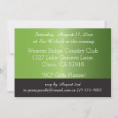 エレガントなペリドットとブラックの誕生日パーティー 招待状 (裏面)