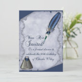 エレガントなペンとインク壺 招待状 (スタンド正面)