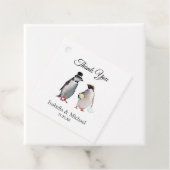 エレガントなペンギンのカップル 結婚式のお礼 フェイバータグ (インサイチュ)