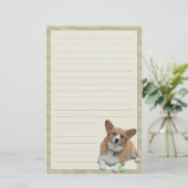 エレガントなペンブロークのウェルシュコーギーの文房具 便箋 (スタンド正面)