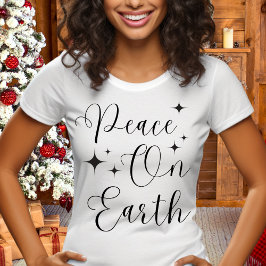 エレガントなペン字の平和なクリスマス Tシャツ