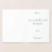 エレガントなホイルの母の日カード クールな猫 箔カード (内部)