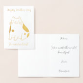 エレガントなホイルの母の日カード クールな猫 箔カード (ディスプレー)