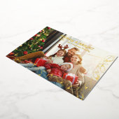 エレガントなホイルクリスマス ライトのフォトカード 箔シーズンカード (回転した状態)