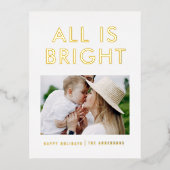 エレガントなホイル1枚の写真 現代のホイルを使用したホリデーポストカード 箔シーズンポストカード (正面)