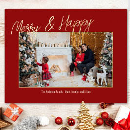 エレガントなホイル ファミリー フォト カード