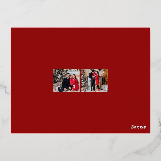 エレガントなホイル ファミリー フォト カード (裏面)