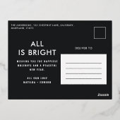 エレガントなホイル 写真なし 現代的なホイル ホリデー ポストカード (裏面)