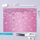 エレガントなホットピンクのグリッター ドリップ 薄葉紙 (クラフト)