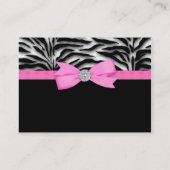 エレガントなホットピンクのゼブラ柄名刺 名刺 (裏面)