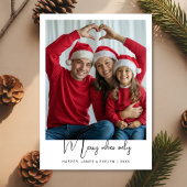 エレガントなホリデーシーズンだけのバイブス ファミリー写真カード シーズンカード