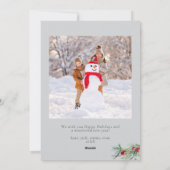 エレガントなホリデーシーズンのグリーティングカード シーズンカード (裏面)