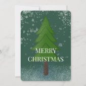 エレガントなホリデーシーズンのスノークリスマスツリー シーズンカード (正面)