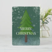 エレガントなホリデーシーズンのスノークリスマスツリー シーズンカード (スタンド正面)