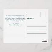 エレガントなホリデーシーズンの緑の木のカスタムゴールド 箔シーズンポストカード (裏面)