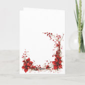 エレガントなホリデーシーズンの赤い花のクリスマスリース シーズンカード (裏面)