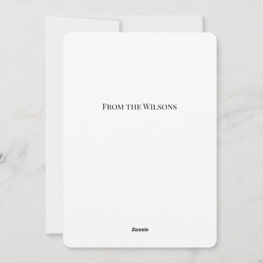 エレガントなホリデーシーズンの雪のクリスマスツリー シーズンカード (裏面)