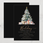 エレガントなホリデーディナーパーティー 招待状 (正面/裏面)