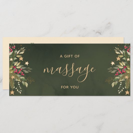 エレガントなホリデーマッサージセラピーギフト券 (正面/裏面)