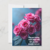 エレガントなホリデーローズのグリーティングカード シーズンカード (正面)