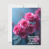 エレガントなホリデーローズのグリーティングカード シーズンカード (正面)