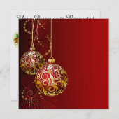 エレガントなホリデー - クリスマス・インビテーション 招待状 (正面/裏面)