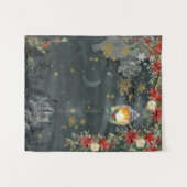 エレガントなホリデー スノー フォレスト ウッドランド 50 x 60 インチ タペストリー (正面(横))