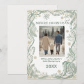 エレガントなホリデー フォト カード (正面/裏面)