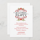 エレガントなホリーデイ ウォーター クリスマスパーティー招待状 招待状 (正面/裏面)