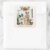 エレガントなホリーデイ＆レッドリボン クリスマス -  スクエアシール (バッグ)