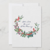 エレガントなホリーデー 鹿とイチゴのクリスマス ランチ 招待状 (裏面)