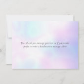 エレガントなホログラフィックグリーンの葉の感謝カード サンキューカード (裏面)