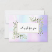 エレガントなホログラフィック春の葉のギフト証明書 (正面)